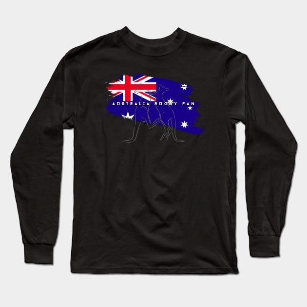 Minimalist Rugby Part 3 #005 - Australia Rugby Fan Long Sleeve T-Shirt by SYDL